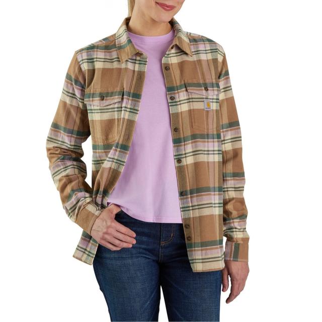 (取寄) カーハート プラス テンセル ファイバー シリーズ リラックスド-フィット フィット フランネル シャツ - ロング スリーブ Carhartt 106447 Plus TENCEL Fiber Series Relaxed Fit Flannel Shirt - Long Sleeve Flaxseed