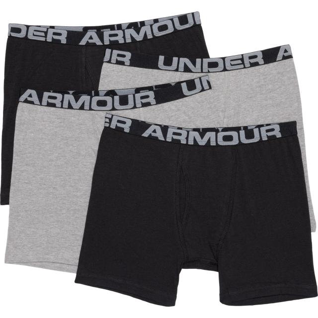 (取寄) アンダーアーマー ビッグ ボーイズ コットン-トレッチ ボクサージョック ボクサー ブリーフ - 4-パック Under Armour Big Boys Cotton-Stretch Boxerjock Boxer Briefs - 4-Pack Greyの通販は 5,126円