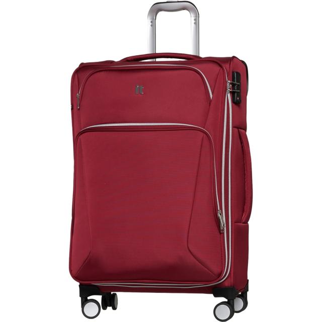 (取寄) ITラゲッジ 28インチ エクスペクタント スピナー スーツケース - ソフトサイド, エクスパンダブル, レッド IT Luggage 28” Expectant Spinner Suitcase - Softside, Expandable, Red Redの通販は