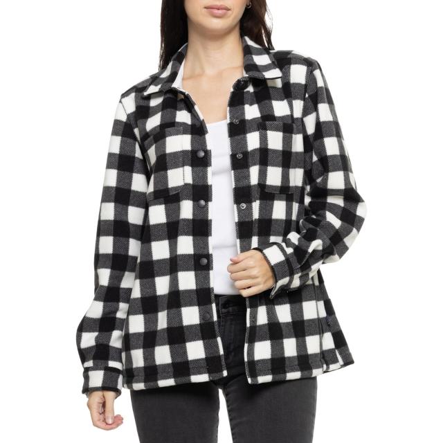 (取寄) ランズエンド ポラール フリース シャツ ジャケット Lands' End Polar Fleece Shirt Jacket White/Black