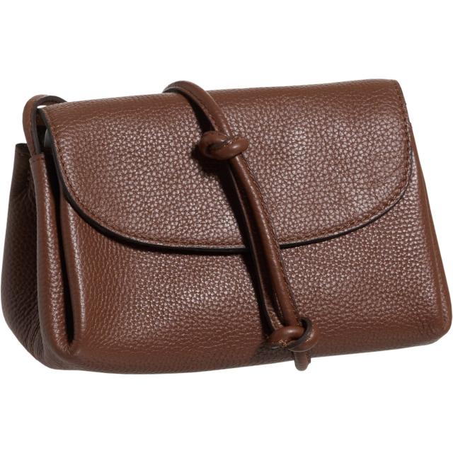(取寄) メイドインインディア トリプル エントリー クロスボディ バッグ - レザー Made in India Flap-Over Triple Entry Crossbody Bag - Leather  Brown