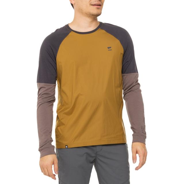 (取寄) モンスロイヤル ターン メリノ シフト ウィンド サイクリング ジャージ - メリノ ウール, ロング スリーブ Mons e Tarn Merino Shift Wind Cycling Jersey - Merino Wool, Long Sleeve  Cumin Dust