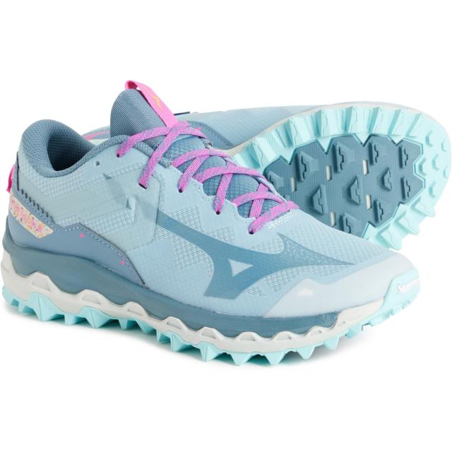 (取寄) ミズノ レディース ウェーブ ムジン 9 トレイル ランニング シューズ Mizuno women Wave Mujin 9 Trail Running Shoes (For Women)  Forget Me Not-Nimbus Cloudの通販は 29,080円