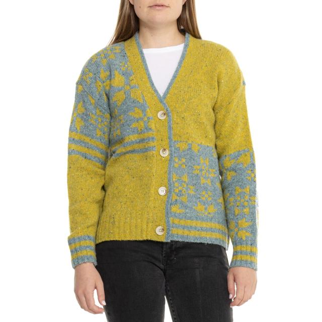 (取寄) スマートウール コージー ロッジ フェア アイル カーディガン セーター - メリノ ウール SmartWool Cozy Lodge Fair Isle Cardigan Sweater - Merino Wool Everyday Citron Heather