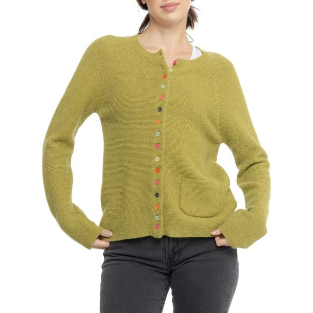 (取寄) タビサウェッブ リンクス ラグラン カーディガン セーター - ラムウール Tabitha Webb Links Raglan Cardigan Sweater - Lambswool  Lime