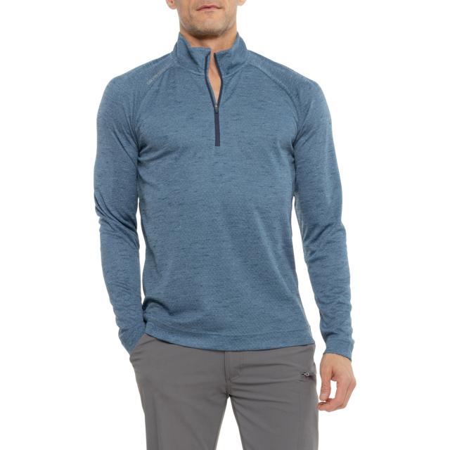 (取寄) ガルビングリーン ディオン ミッド レイヤー シャツ - ジップ ネック, ロング スリーブ GALVIN GREEN Dion Mid Layer Shirt - Zip Neck, Long Sleeve  Blue Melange