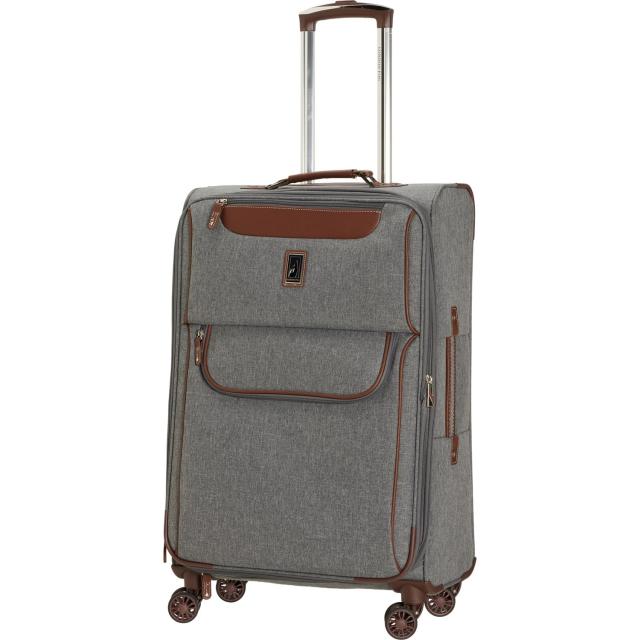 (取寄) ロンドン フォグ 25インチ ウェストミンスター スピナー スーツケース - ソフトサイド, エクスパンダブル, グレイ London Fog 25” Westminster Spinner Suitcase - Softside, Expandable, Grey Heather-Chestnut  Grey Heather/Chestnut