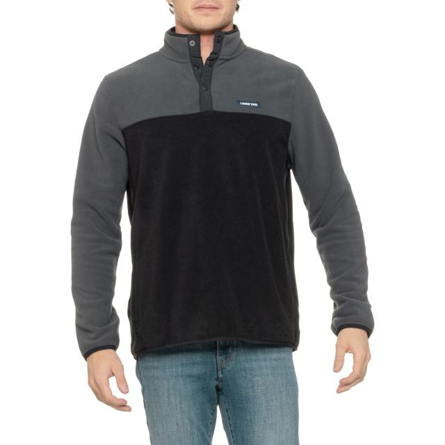 (取寄) ランズエンド ポラール フリース ソフト フィール カラーブロック ジャケット - スナップ ネック Lands' End Polar Fleece Soft Feel Color-Block Jacket - Snap Neck Black