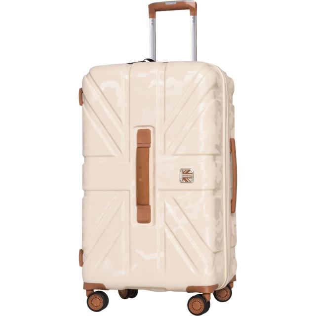 (取寄) ブリットバッグ 27インチ オカバンゴ スピナー スーツケース - ハードサイド, エクスパンダブル, ホワイト キャップ トリム BritBag 27” Okavango Spinner Suitcase - Hardside, Expandable, White Cap Grey-Almond Trim  White Cap Grey/Almond Trim