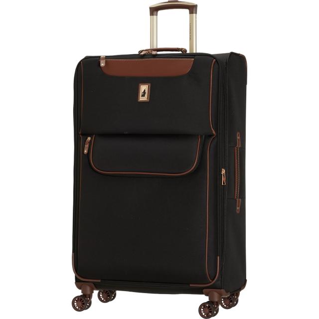 (取寄) ロンドン フォグ 29インチ ウェストミンスター スピナー スーツケース - ソフトサイド, エクスパンダブル, London Fog 29” Westminster Spinner Suitcase - Softside, Expandable, Black-Chestnut  Black/Chestnut