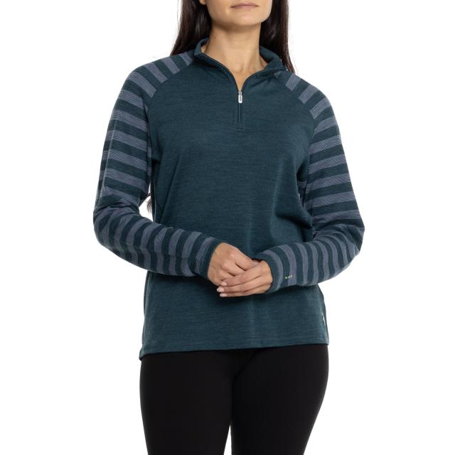 (取寄) スマートウール クラシック サーマル ジップ ネック ベース レイヤー トップ - メリノ ウール, ロング スリーブ SmartWool Classic Thermal Zip Neck Base Layer Top - Merino Wool, Long Sleeve Ultra Violet Stripeの通販は