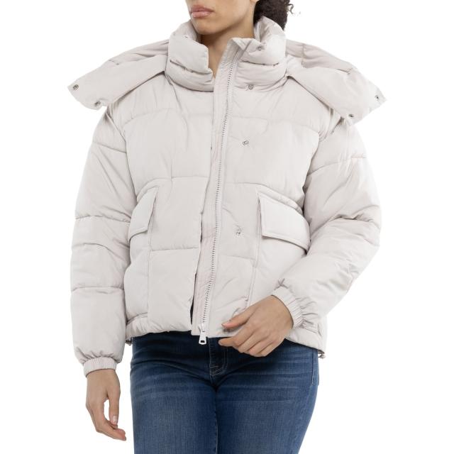 (取寄) アスペン ショート ボックスド フーデット パファー ジャケット - インサレーテッド Aspen Short Boxed Hooded Puffer Jacket - Insulated  Stone