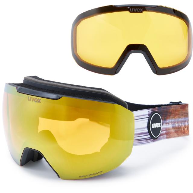 (取寄) ウベックス エピック アトラクト スキー ゴーグルズ - エクストラ レンズ uvex Epic Attract Ski Goggles - Extra Lens  Black/Gold