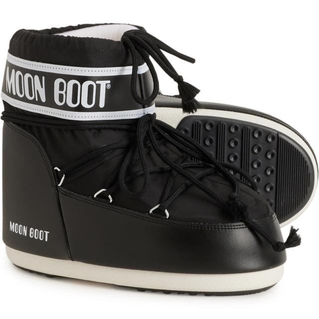 (取寄) レディース メイド イン ヨーロッパ アイコン ロウ ナイロン ブーツ MOON BOOTS women Made in Europe Icon Low Nylon Boots (For Women)  Black