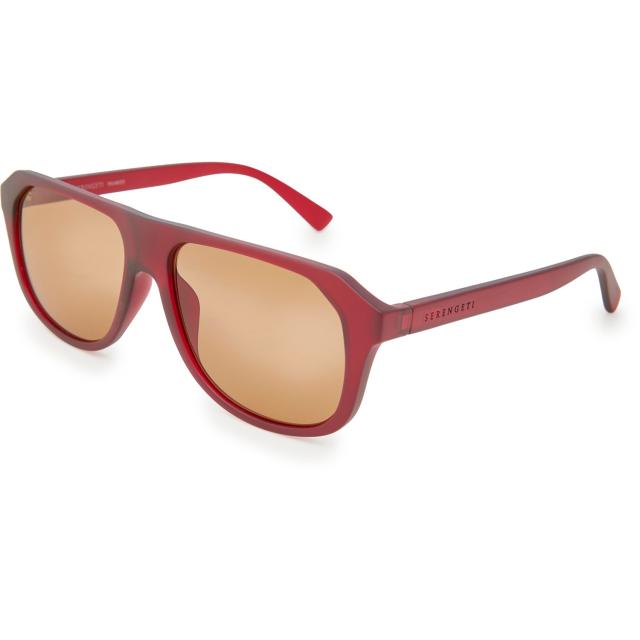 (取寄) セレンゲティ メイド イン イタリー サングラス - ポーラライズド Serengeti Made in Italy Oatman Sunglasses - Polarized  Frosted Crystal Burgundy