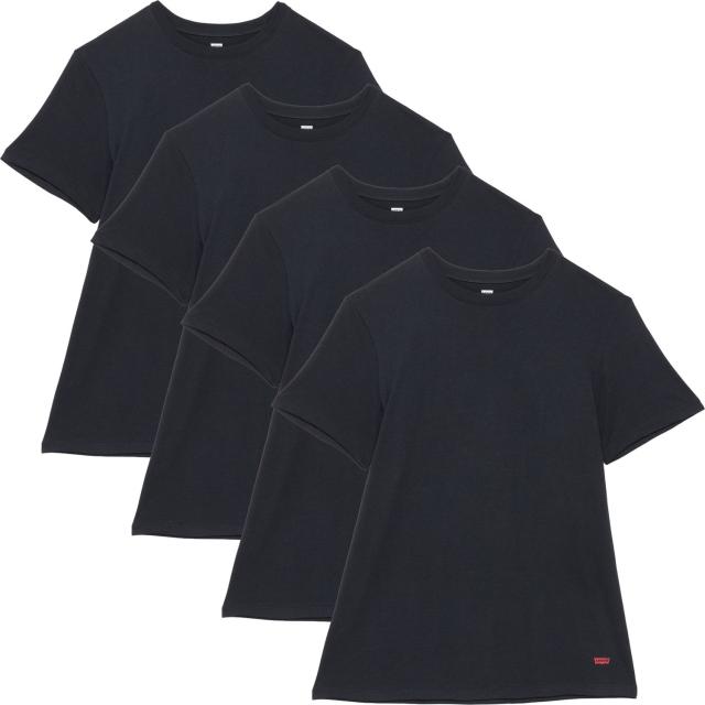 (取寄) リーバイス コンフォート コットン T-シャツ - 4-パック, ショート スリーブ Levi's Comfort Cotton T-Shirt - 4-Pack, Short Sleeve  Black