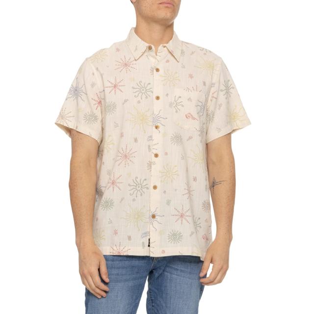 (取寄) ラッキーブランド プラヤ プリント スラブ シャツ - ショート スリーブ Lucky Brand Playa Print Slub Shirt - Short Sleeve Natural Multi