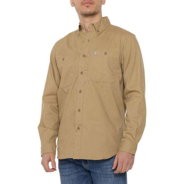 (取寄) カーハート ビッグ アンド トール ラギッド プロフェッショナル シリーズ リラックスド-フィット フィット キャンバス シャツ - ロング スリーブ Carhartt 102538 Big and Tall Rugged Professional Series Relaxed Fit Canvas Shirt - Long Sleeve Dark Khaki