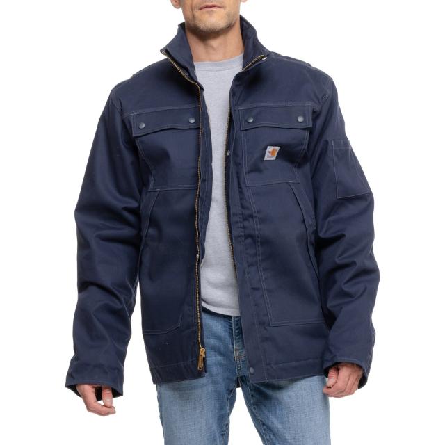 (取寄) カーハート ビッグ アンド トール フレームレジスタント フル スウィング クイック ダック コート - インサレーテッド Carhartt 102182 Big and Tall Flame-Resistant Full Swing Quick Duck Coat - Insulated Dark Navy