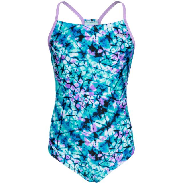 (取寄) スピード ガールズ デュオ バック ワンピース スイムスーツ - Upf 50+ Speedo Girls Duo Back One-Piece Swimsuit - UPF 50+  Purpleの通販は