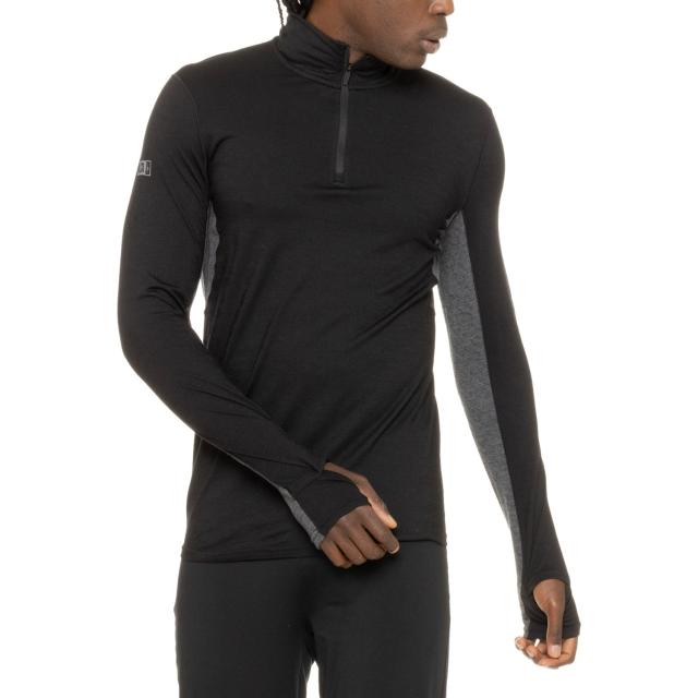(取寄) スマートウール クラシック ベース レイヤー トップ - メリノ ウール, ジップ ネック, ロング スリーブ SmartWool Classic Base Layer Top - Merino Wool, Zip Neck, Long Sleeve Black