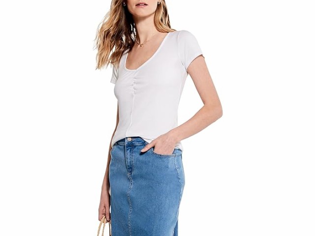 (取寄) ニックゾー レディース ドレイピー リブ スクランチ ティー NIC+ZOE women NIC+ZOE Drapey Rib Scrunch Tee Paper Whiteの通販は