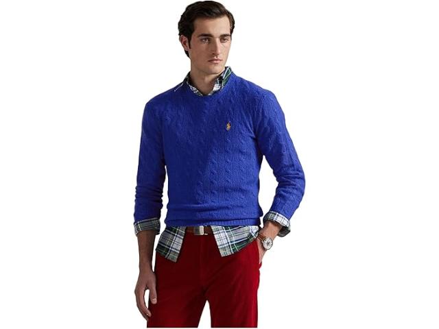 (取寄) ラルフローレン メンズ ケーブルニット ウール-カシミヤ セーター Polo Ralph Lauren men Cable-Knit Wool-Cashmere Sweater Sapphire Star