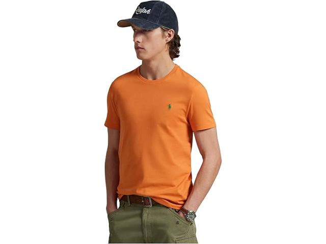 (取寄) ラルフローレン メンズ クラシック フィット ジャージ クルーネック T-シャツ Polo Ralph Lauren men Classic Fit Jersey Crewneck T-Shirt Bedford Orange