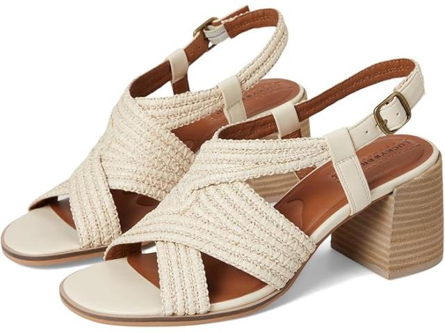 (取寄) ラッキーブランド レディース カット アウト ヒールド サンダル Lucky Brand women Sasina Cut Out Heeled Sandals Parchment