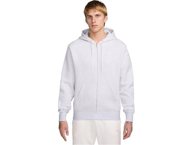 (取寄) ナイキ メンズ クラブ フル-ジップ フリース ブーディ Nike men Club Full-zip Fleece Hoodie Birch Heather/White/White