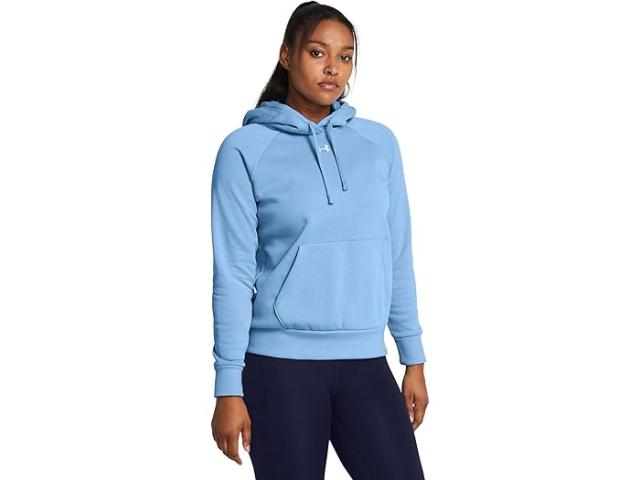(取寄) アンダーアーマー レディース ライバル フリース パーカー Under Armour women Rival Fleece Hoodie Carolina Blue/White