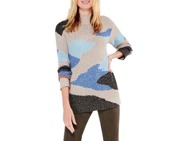 (取寄) ニックゾー レディース ピティート ウィンター ウェーブ セーター NIC+ZOE women Petite Winter Waves Sweater Blue Multi