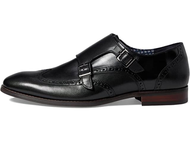 (取寄) ステイシー アダムス メンズ ウイング ティップ ダブル モンク ストラップ Stacy Adams men  Karson Wing Tip Double Monk Strap Black 取寄) ステイシー アダムス メンズ ウイング ティップ ダブル モンク