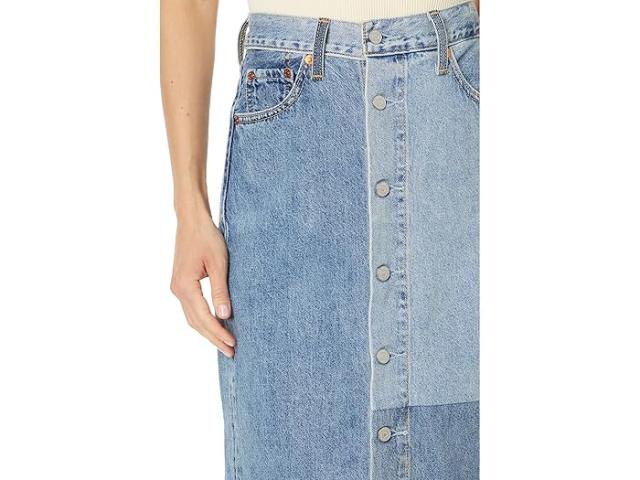 (取寄) リーバイス プレミアム レディース ボタン ミディ スカート パッチ Levi's Premium women Levi's Premium Button Midi Skirt Patch Clean Craftの通販は