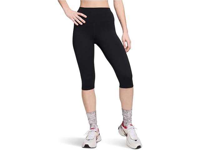 (取寄) ナイキ レディース ドライ-フィット ワン ハイウエスト カプリ レギングス Nike women Dri-fit One High-waisted Capri Leggings Black