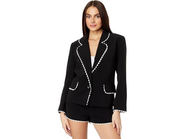 (取寄) イングリッシュ ファクトリー レディース リックラック エッジ ブレーザー English Factory women Rickrack Edge Blazer Black/Whiteの通販は