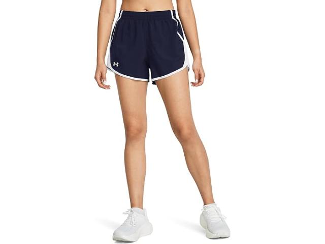 (取寄) アンダーアーマー レディース フライ バイ ショーツ Under Armour women Under Armour Fly By Shorts Midnight Navy/White/Reflective