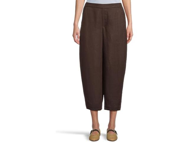 (取寄) メイドウェル レディース バレル フラッツ フロント リネン プル-オン イン チャード オーク Madewell women Barrel Flat Front E-Back Linen Pull-On in Charred Oak Charred Oak