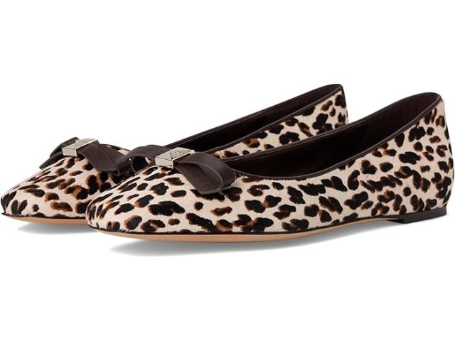 (取寄) ケイトスペード レディース デコ ボウ ダウンタウン レオパード ヘアカーフ フラッツ Kate Spade New York women Deco Bow Downtown Leopard Haircalf Flat Cashew Milk Multi