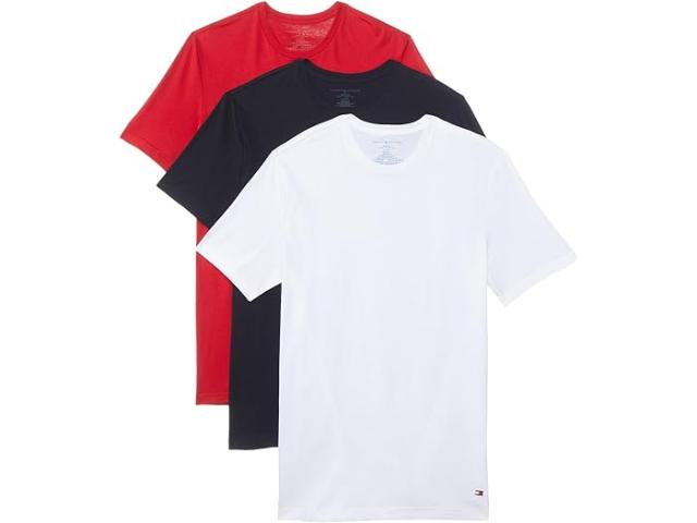 (取寄) トミーヒルフィガー メンズ コットン クラシック 3-パック クルーネック アンダーシャツ   men   Cotton Classic 3-Pack Crewneck Undershirts Primary Red/Desert Sky/White