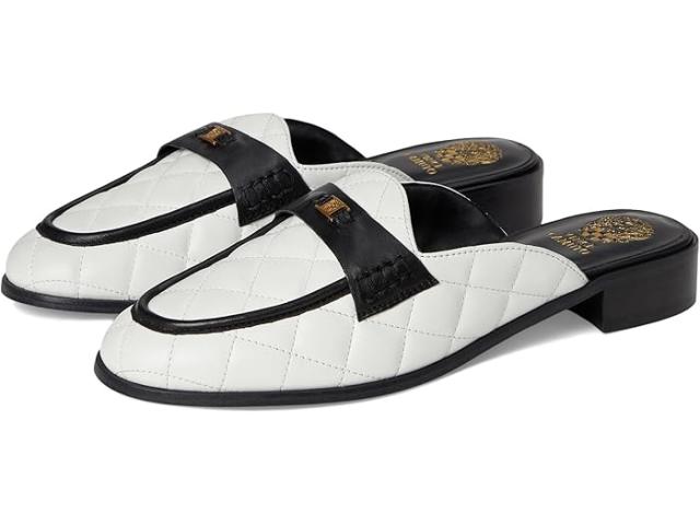 (取寄) ヴィンスカムート レディース キルテッド スリッポン ミュール Vince Camuto women Cobby Quilted Slip-On Mule Bianco/Black