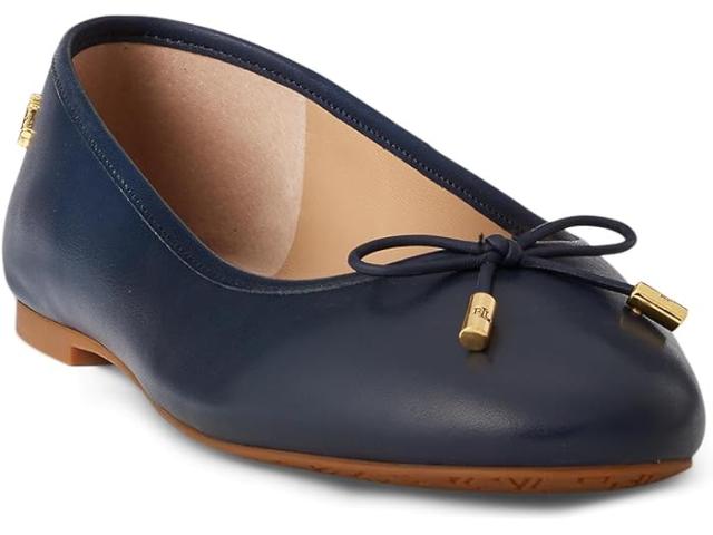 (取寄) ローレン ラルフローレン レディース ジェイナ ナッパ レザー フラッツ LAUREN Ralph Lauren women LAUREN Ralph Lauren Jayna Nappa Leather Flat Refined Navy