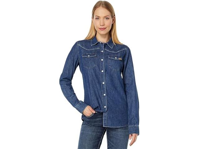 (取寄) アリアット レディース ファリデイ デニム シャツ Ariat women Farriday Denim Shirt Bluelight 2