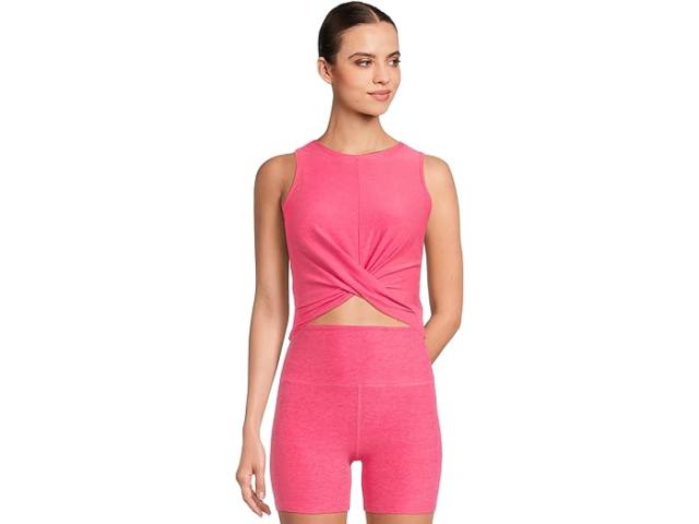 (取寄) ビヨンドヨガ レディース フェザーウェイト センター ステージ クロップド タンク Beyond Yoga women Featherweight Center Stage Cropped Tank Vivid Pink Heather