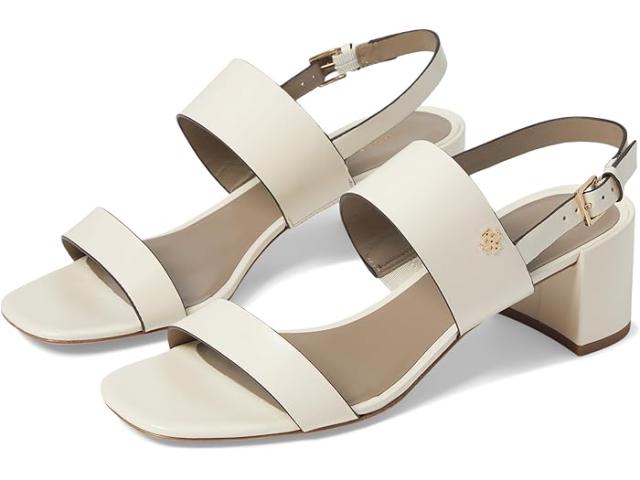 (取寄) トリーバーチ レディース 50 ウム ダブル T ヒール サンダル Tory Burch women 50 mm Double T Heel Sandals Light Cream/Dark Elkの通販は