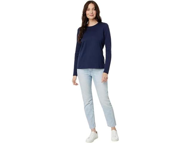 (取寄) エルエルビーン レディース ピマ クルー ネック ロング スリーブ L.L.Bean women L.L.Bean Pima Crew Neck Long Sleeve Raven Blue