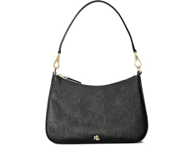 (取寄) ローレン ラルフローレン レディース クロスハッチ レザー ミディアム ダニー ショルダー バッグ LAUREN Ralph Lauren women LAUREN Ralph Lauren Crosshatch Leather Medium Danni Shoulder Bag Black