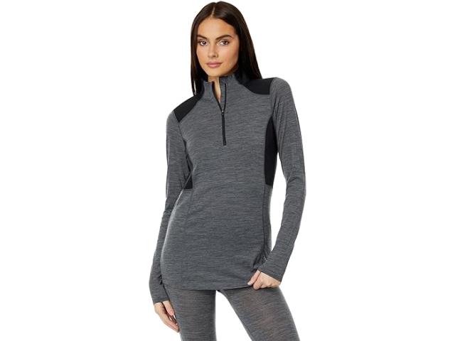 (取寄) ホットチリ レディース クリマ-ウール ジップT Hot Chillys women Hot Chillys Clima-Wool Zip-T Grey Heather/Black