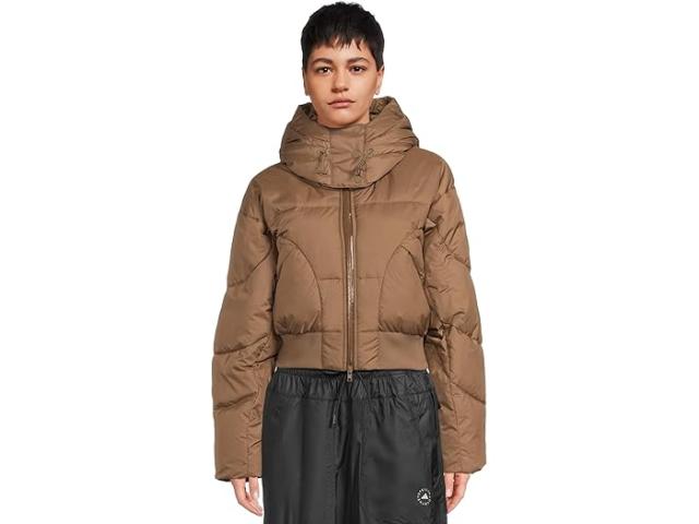 (取寄) アディダス バイ ステラマッカートニー レディース クロップド パッテッド ウィンター ジャケット adidas by Stella McCartney women Cropped Padded Winter Jacket JM3652 Brown Moss