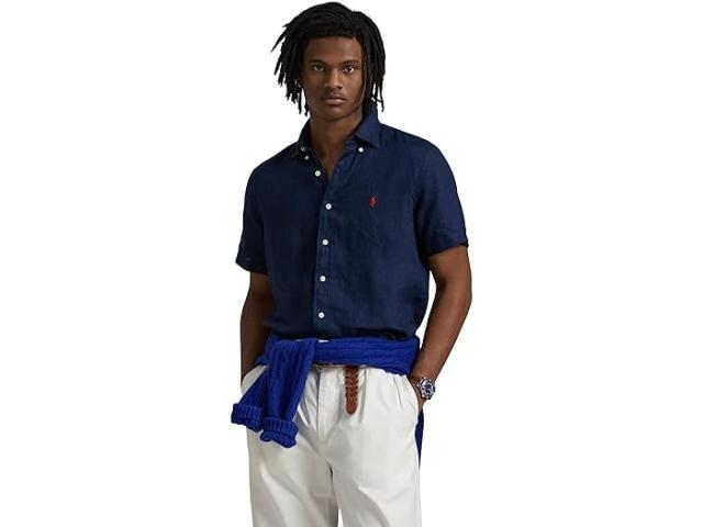 (取寄) ラルフローレン メンズ ショート スリーブ リネン - クラシック Polo Ralph Lauren men Polo Ralph Lauren Short Sleeve Linen - Classic Newport Navy 1の通販は 28,166円